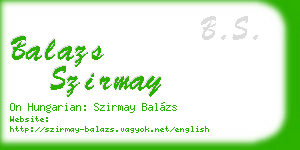 balazs szirmay business card